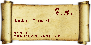 Hacker Arnold névjegykártya