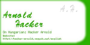 arnold hacker business card